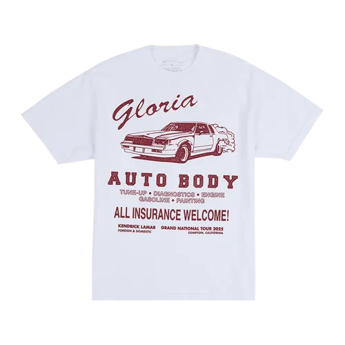 Auto Body Kendrick Lamar Shirt - With Red Auto Shop Prints